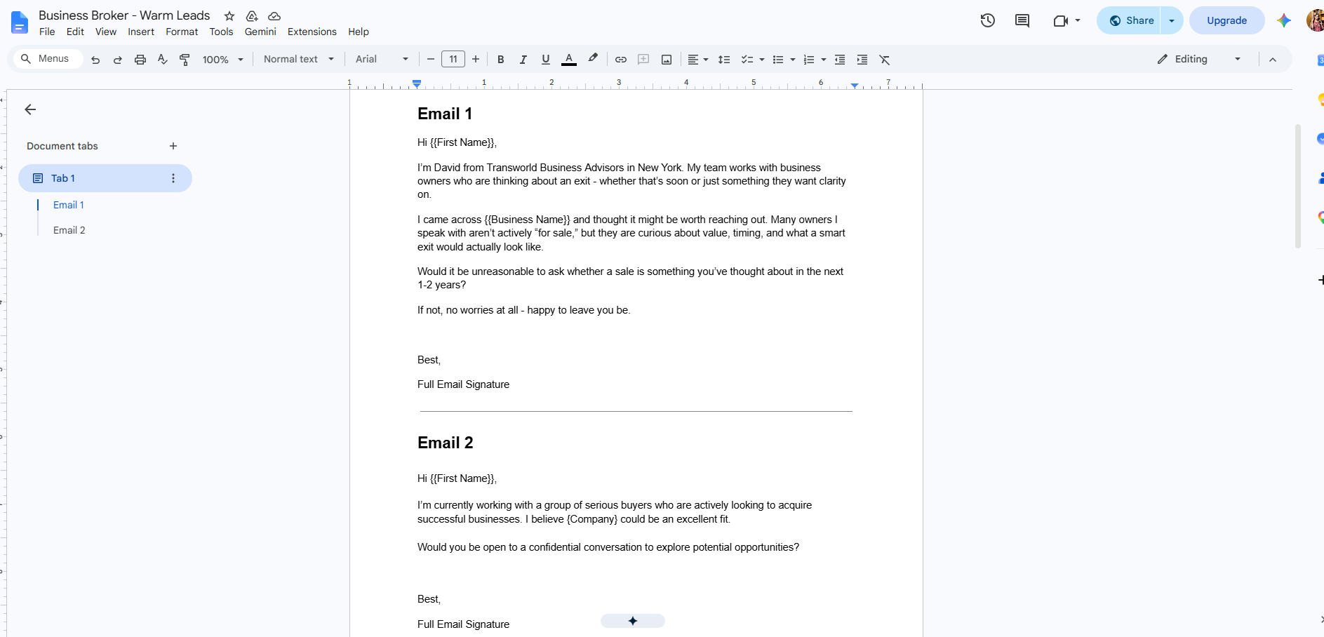 Email Sequence