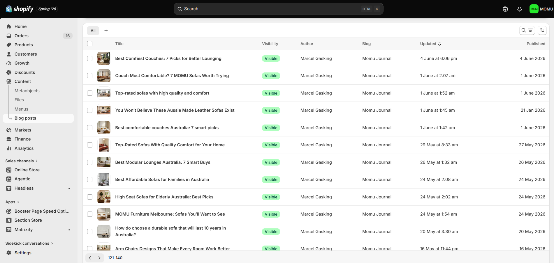 Shopify Blogs